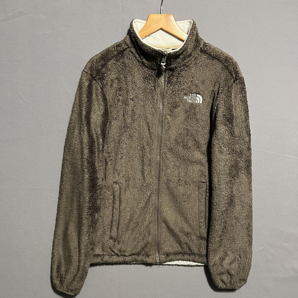 The North Face Fleece Jacket Womens Large Brown Full Zip Plush Outdoor Hiking‎